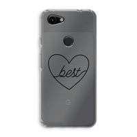 Best heart black: Google Pixel 3a Transparant Hoesje