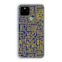 Majorelle Blue Print: Google Pixel 5 Transparant Hoesje Majorelle Blue Print: Google Pixel 5 Transparant Hoesje