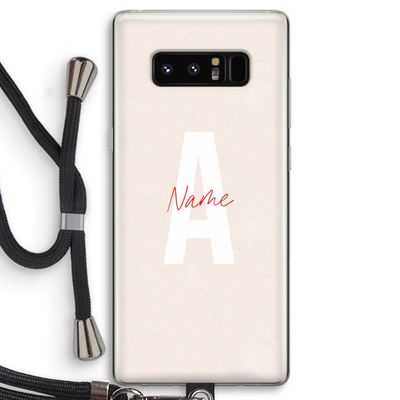 Strawberry Milkshake: Samsung Galaxy Note 8 Transparant Hoesje met koord Strawberry Milkshake: Samsung Galaxy Note 8 Transparant Hoesje met koord
