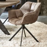 Rivièra Maison Draaibare Eetkamerstoel 'Carnaby' Pellini, kleur Coffee