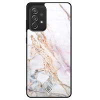 Samsung Galaxy A72 glazen hardcase - Parelmoer marmer