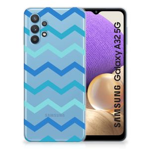 Samsung Galaxy A32 5G TPU bumper Zigzag Blauw