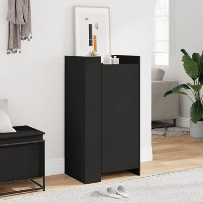 Schoenenkast 52x37,5x100 cm bewerkt hout zwart