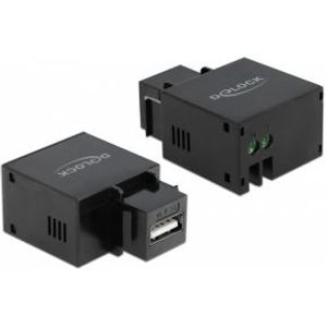 Delock 86506 Keystone-module USB Type-A oplaadpoort 2.1 A zwart