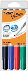 Bic whiteboardmarker Velleda 1741, in geassorteerde kleuren, etui van 4 stuks