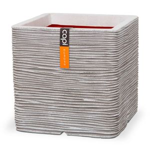 Capi plantenbak nature rib vierkant 50x50 cm ivoorkleurig