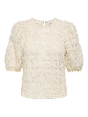 Only Onlbenia S/s O-neck Lace Top Jrs 15372720 T-shirt Korte Mouw 5033279 Birch