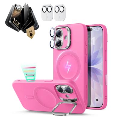 iPhone 17 Bundle Cloud Soft Magnetic Case (Stash Stand) and Armorite Pro Privacy Screen Protector - Rosy Pink iPhone 17 Bundle Cloud Soft Magnetic Case (Stash Stand) and Armorite Pro Privacy Screen Protector - Rosy Pink