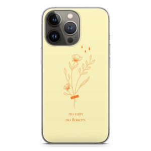 No rain no flowers: iPhone 13 Pro Transparant Hoesje