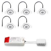 Set LED-inbouwspot Piccolo wit 3W dimbaar 3-6 stuks