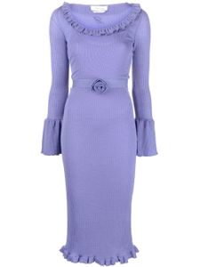 Blumarine robe en maille à volants - Violet