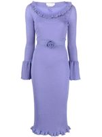 Blumarine robe en maille à volants - Violet