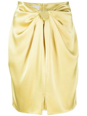 Nanushka minijupe en satin à design drapé - Jaune