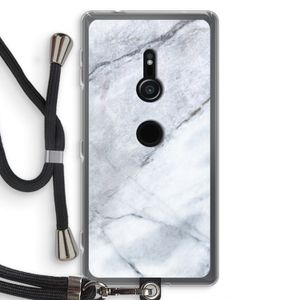 Witte marmer: Sony Xperia XZ2 Transparant Hoesje met koord