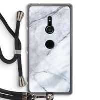 Witte marmer: Sony Xperia XZ2 Transparant Hoesje met koord