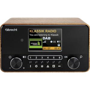 Albrecht DR 866 Radio DAB+, FM AUX, Bluetooth, DAB+, FM Voelbare toetsen, Spraakfunctie, Wekfunctie Walnoot