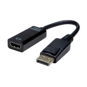 Value 12.99.3139 DisplayPort-kabel DisplayPort / HDMI Adapterkabel DisplayPort-stekker, HDMI-A-bus 0.15 m Zwart