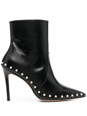 Stuart Weitzman bottes en cuir à détails de perles 110 mm - Noir