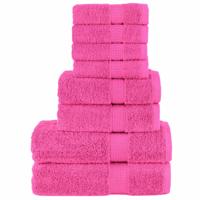VidaXL 8-delige handdoekenset solund 600 g/m² roze