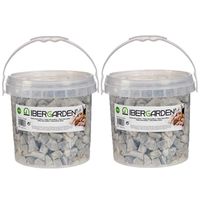 2x pakjes decoratie steentjes/kiezels lichtgrijs grof 3 kg