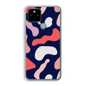 Memphis Shapes Pink: Google Pixel 5 Transparant Hoesje