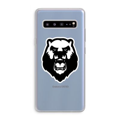 Angry Bear (white): Samsung Galaxy S10 5G Transparant Hoesje