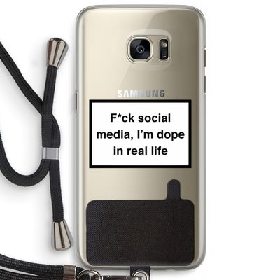 I'm dope: Samsung Galaxy S7 Edge Transparant Hoesje met koord