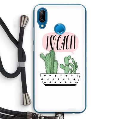 I love cacti: Huawei P20 Lite Transparant Hoesje met koord