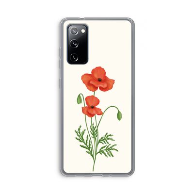 Red poppy: Samsung Galaxy S20 FE / S20 FE 5G Transparant Hoesje