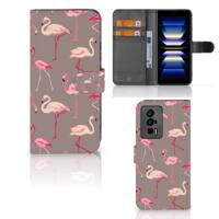 Xiaomi Poco F5 Pro | Telefoonhoesje | Met pasjeshouder | Flamingo