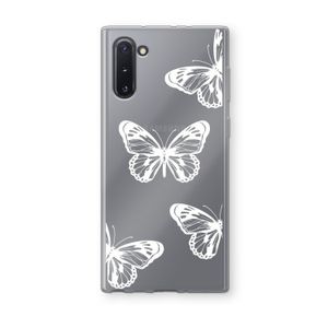 White butterfly: Samsung Galaxy Note 10 Transparant Hoesje