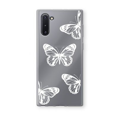 White butterfly: Samsung Galaxy Note 10 Transparant Hoesje