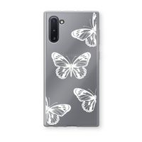 White butterfly: Samsung Galaxy Note 10 Transparant Hoesje