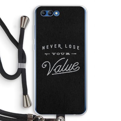 Never lose your value: Honor 10 Transparant Hoesje met koord