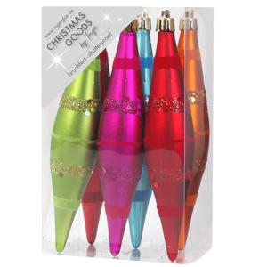 Inge goods Kerstballen - 6 stuks - pegels - gekleurd - 15 cm