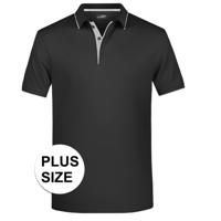 James & Nicholson Poloshirt - Golf Pro premium - grote maat - zwart/zilver - heren James & Nicholson Poloshirt - Golf Pro premium - grote maat - zwart/zilver - heren