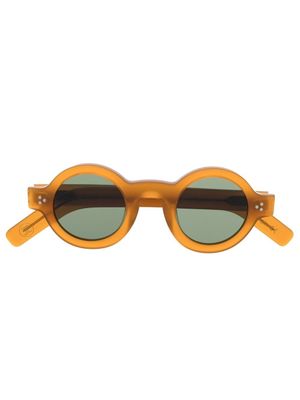 Lesca lunettes de soleil teintées à monture ronde - Orange