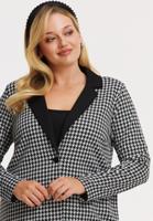 Yoek Blazer loose CHECK | Zwart | Maat 50/52