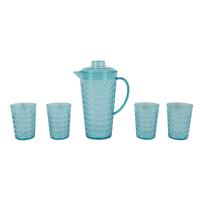 Set kruik en glazen Lifetime Blauw Plastic 5 Onderdelen