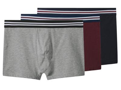 esmara Men Set van 3 heren boxers (Donkerblauw/grijs/bordeaux, XL)
