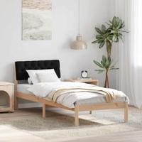 Bedframe Bruin en zwart 75 x 190 cm Massief grenenhout