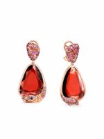 John Hardy boucles d'oreilles Naga Kembar en or rose 18ct ornées de diamants - Rouge