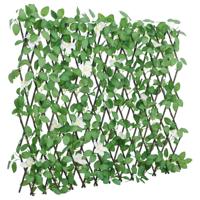 VidaXL Kunstplant klimop op latwerk uittrekbaar 186x30 cm groen