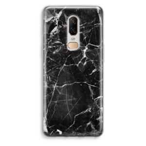 Zwart Marmer 2: OnePlus 6 Transparant Hoesje