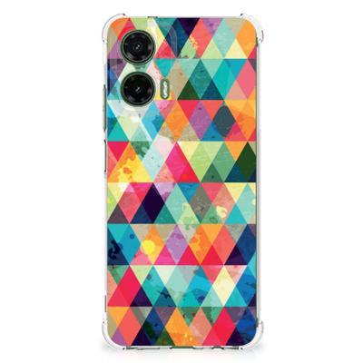 Motorola Moto G35 Doorzichtige Silicone Hoesje Geruit Motorola Moto G35 Doorzichtige Silicone Hoesje Geruit