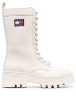 Tommy Jeans bottes Twelve en cuir à patch logo - Blanc - thumbnail