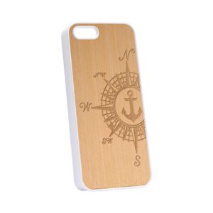 Telefoonhoesje met Houten inleg en Lasered Wood Inlay Kunststof/Elm Wood Telefoonhoesjes