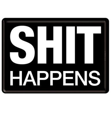 Shit Happens Metalen Postkaart