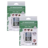 Luance Vliegen/insecten opzet raam hor - 2x - wit - 170 x 180 cm - hordoeken met klittenband