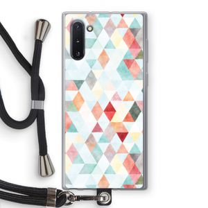 Gekleurde driehoekjes pastel: Samsung Galaxy Note 10 Transparant Hoesje met koord